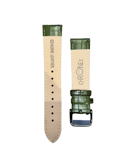 Genuine Leather Croc-Pattern Strap - Pistachio Green